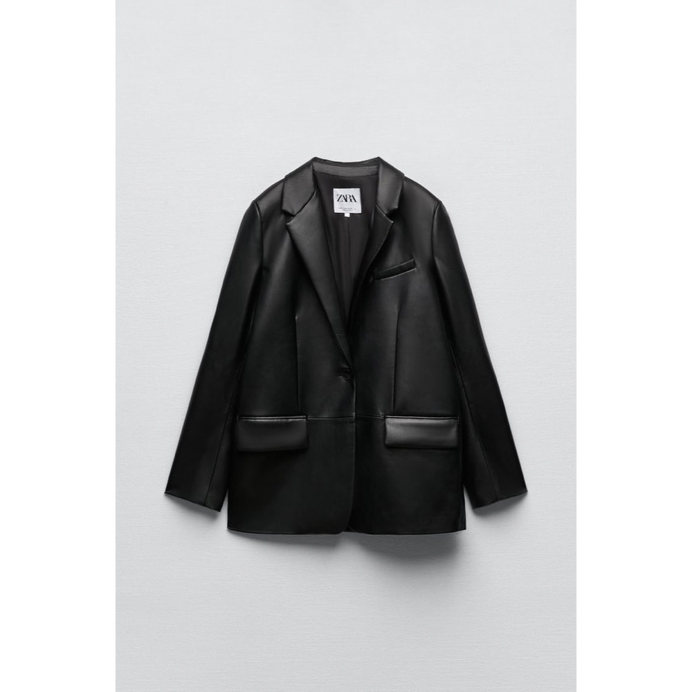 ZARA FAUX LEATHER BLAZER
